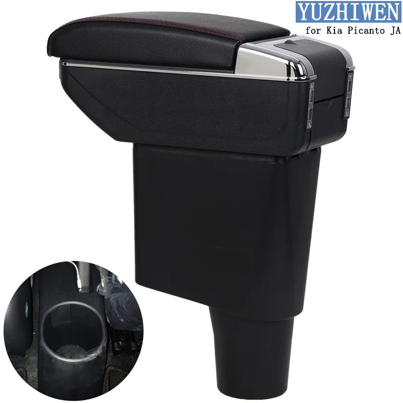 

For Kia Picanto Armrest Box Picanto JA Universal Car Central Armrest Storage Box cup holder ashtray modification accessories