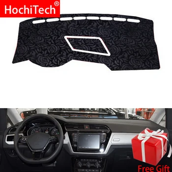 

Rose Pattern Non-slip Dashmat Dash Mat Dashboard Cover Pad Carpet Car Sticker for Volkswagen touran L 2016 2017-2019 Car Styling