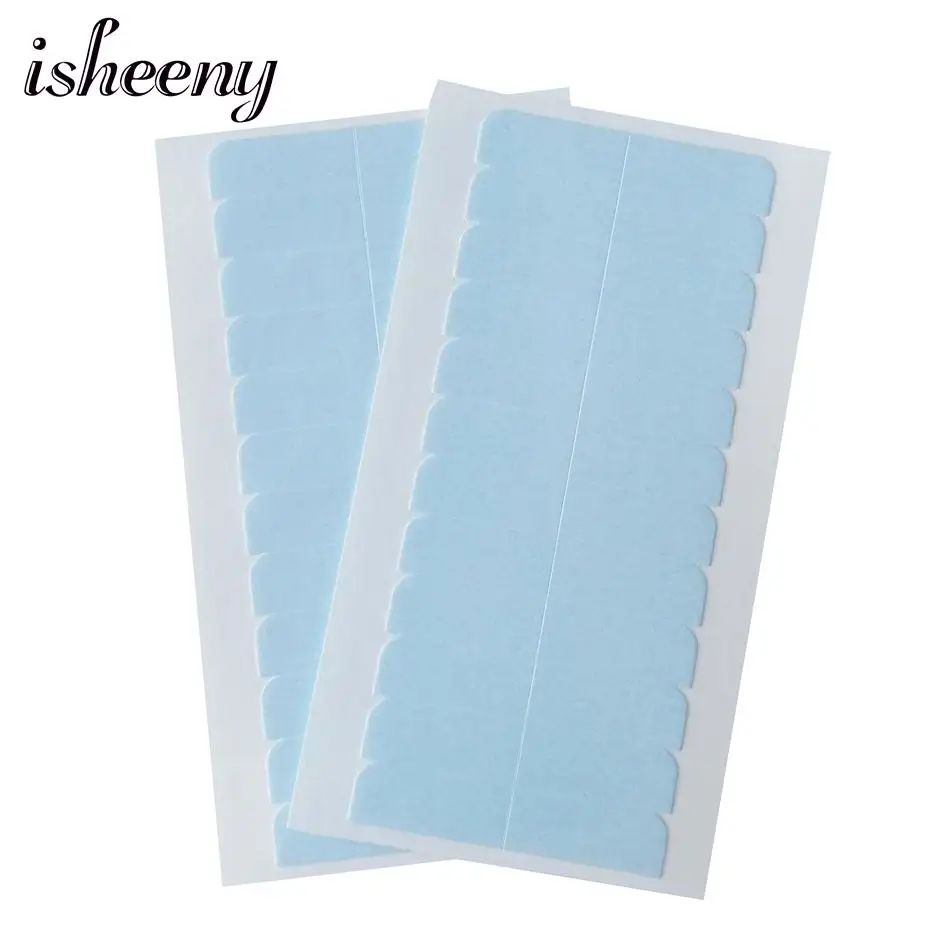Isheeny 5pcs Double-Side Adhesive Tape Tabs For Lace Wig/Closure/Tape Hair Ecological Super Stick Seamless Replacement Tape Blue