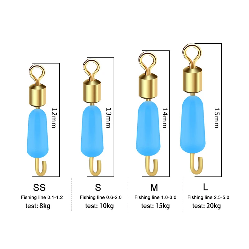 20 шт./лот вращающиеся Твердые кольца анти-Упакованные высококачественные палочки Silica гелевый коннектор к югу от линии рыболовный крючок быстра петля шарового подшипника