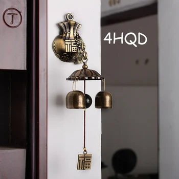 

Jubaofu Bag Home Wall Hanging Bronze Three Bells Metal Self-priming Feng Shui wind Chimes Doorbell Home Decoration