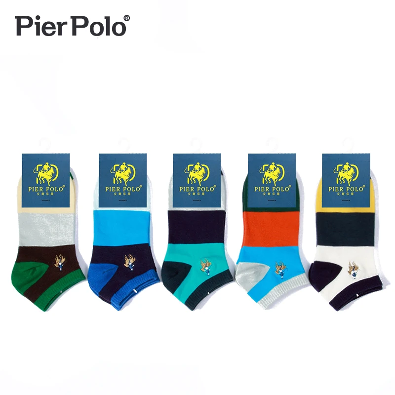 PIER POLO Брендовые мужские носки 5 пар/лот модные летние хлопковые короткие с