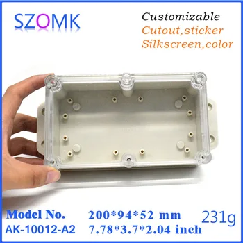 

2 piece a lot 200x94x52mm P68 Waterproof level plastic terminal box case solar battery and electronic circuit shell