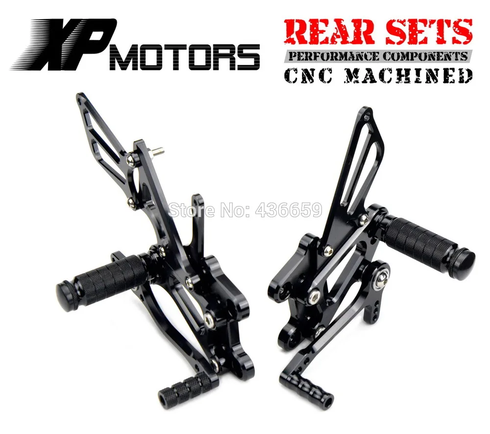 

CNC Billet Racing Foot Control Adjustable Foot Pegs Rear Sets For Honda CBR600RR 2003 2004 2005 2006 Black Anodized