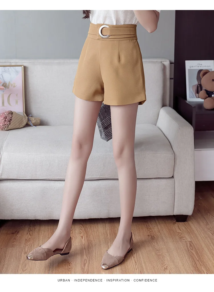 2019 летние широкие шорты женские модные повседневные короткие брюки женские сексуальные шорты с высокой талией однотонные элегантные