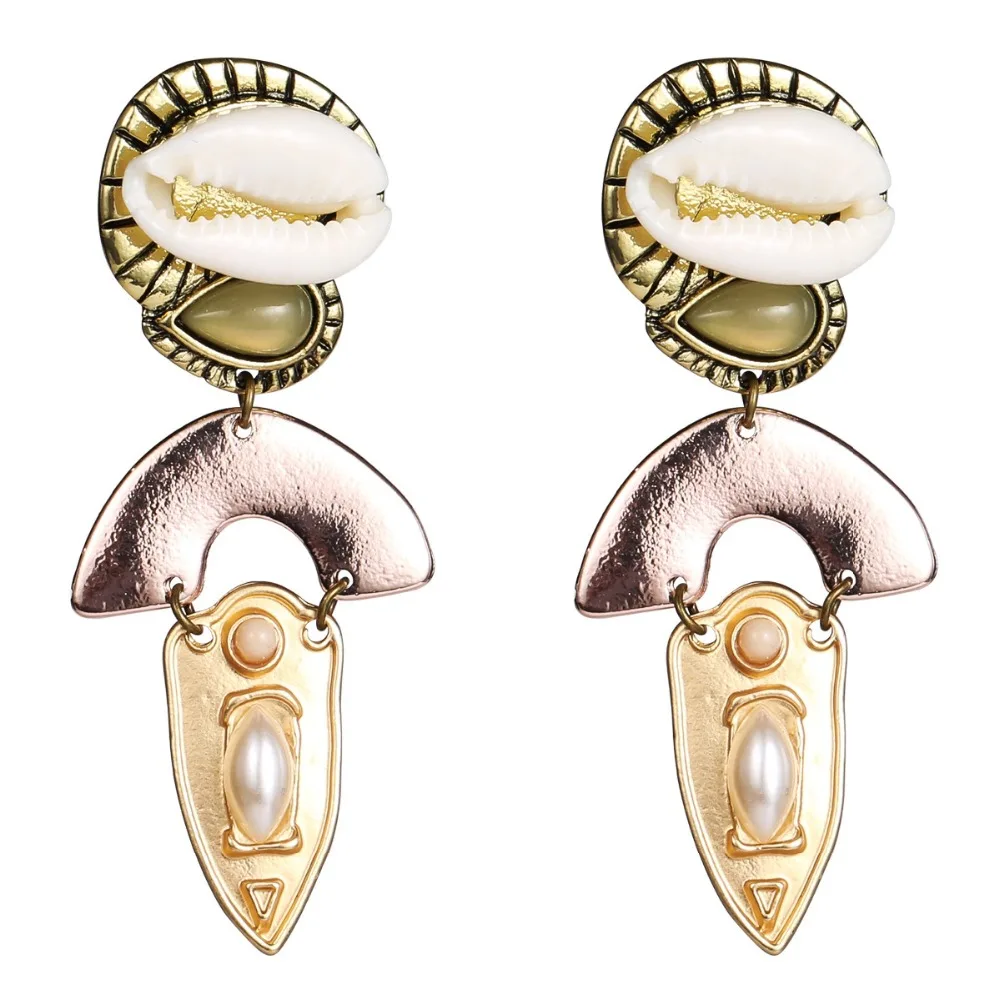 

Novelty Design Vintage Alloy Geometric Charms Dangle Earrings For Women Jewelry Bohemian Style Collection Earrings Accessories