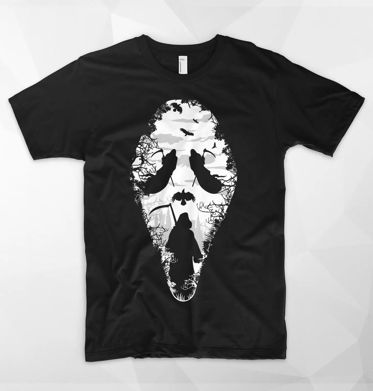 Крик Маска футболка Ghostface убийца фильм ужасов Хэллоуин призрак | Мужская одежда