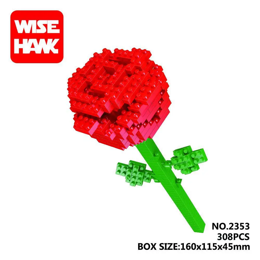 Wisehawk Blocks Rose Mini Blocks DIY Building Toys...
