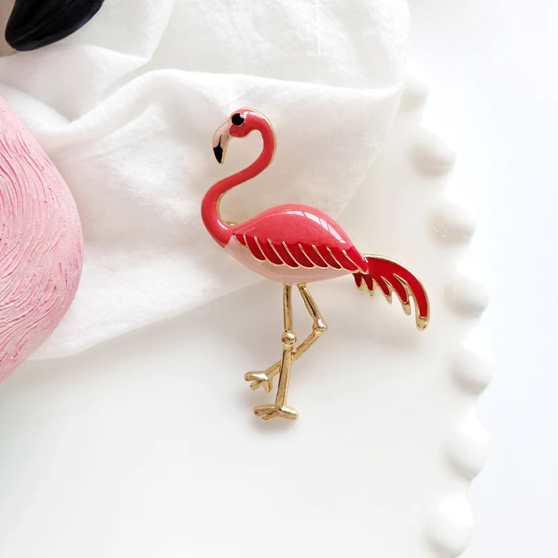 pink Flamingo women love cute fashion jewelry brooch pins accessories