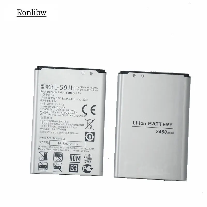 Ronlibw 2460 мА/ч 3 8 V BL 59JH запасная батарея для LG Optimus L7 II двойной P715 F5 F3 VS870 Lucid2 P703 P659 F6 D500