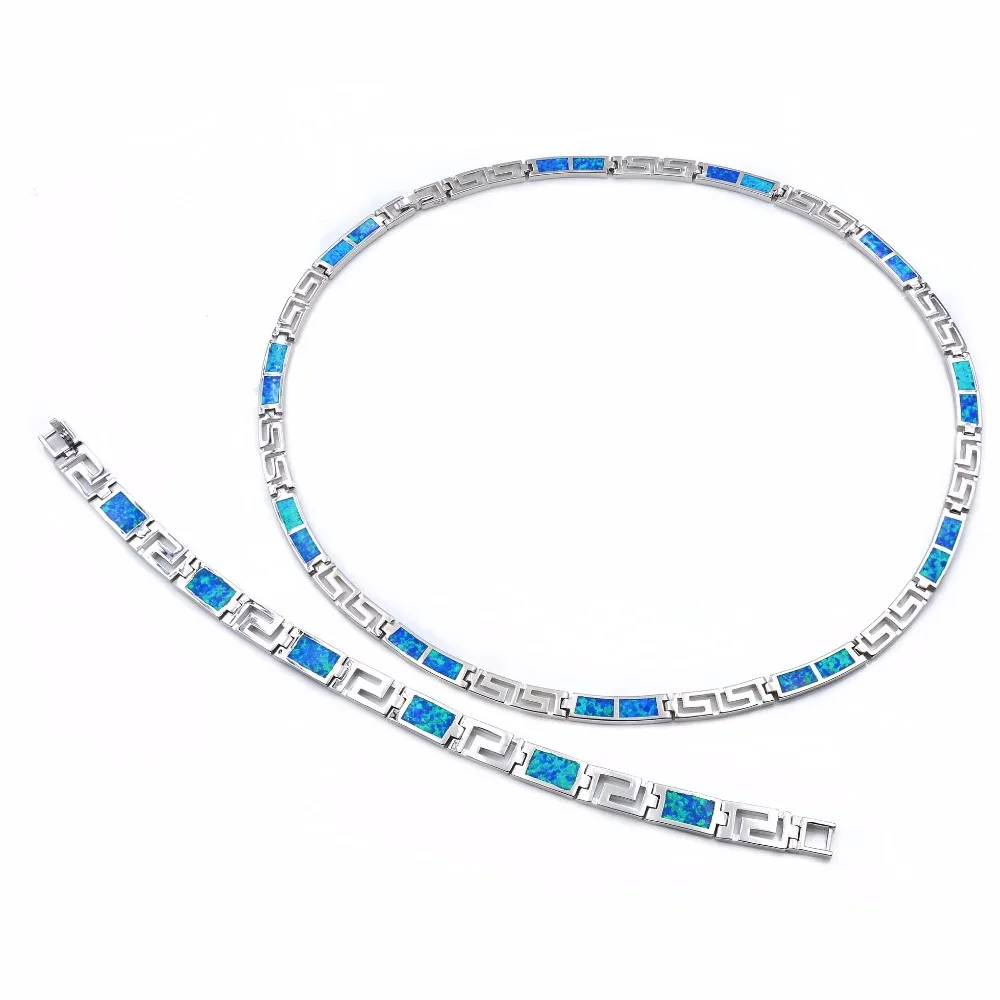 

2017 New Arrival Ocean Blue Opal Jewelry - Choker Necklace and Bracelet