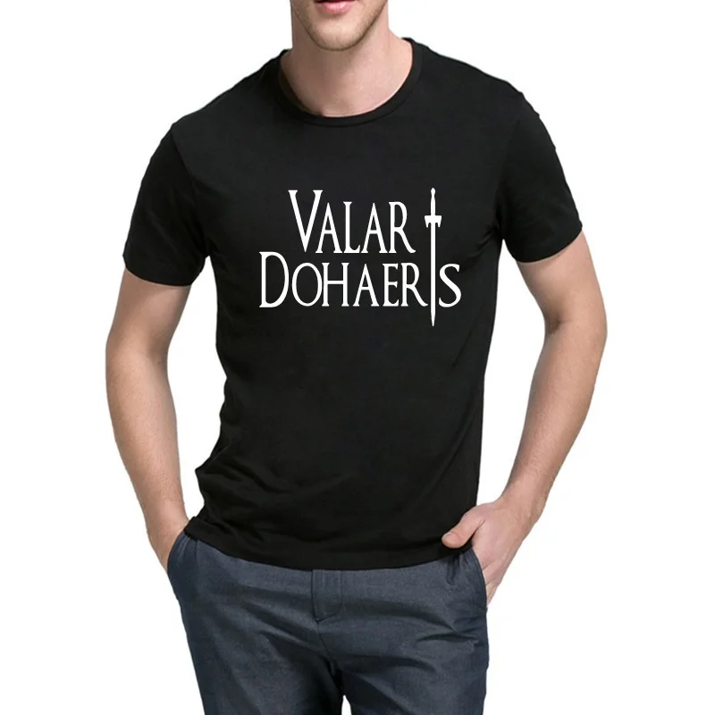 Футболка с надписью Valar Dohaeris топ коротким рукавом для женщин и мужчин забавная