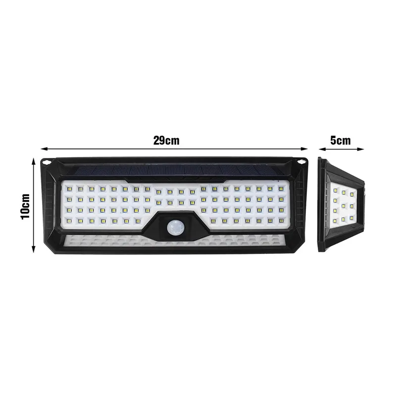 Smuxi 136 светодиодный настенный светильник на солнечной батарее с датчиком движения, настенный светильник с 3 режимами и регулируемой яркостью, уличный садовый светильник, водонепроницаемый IP65