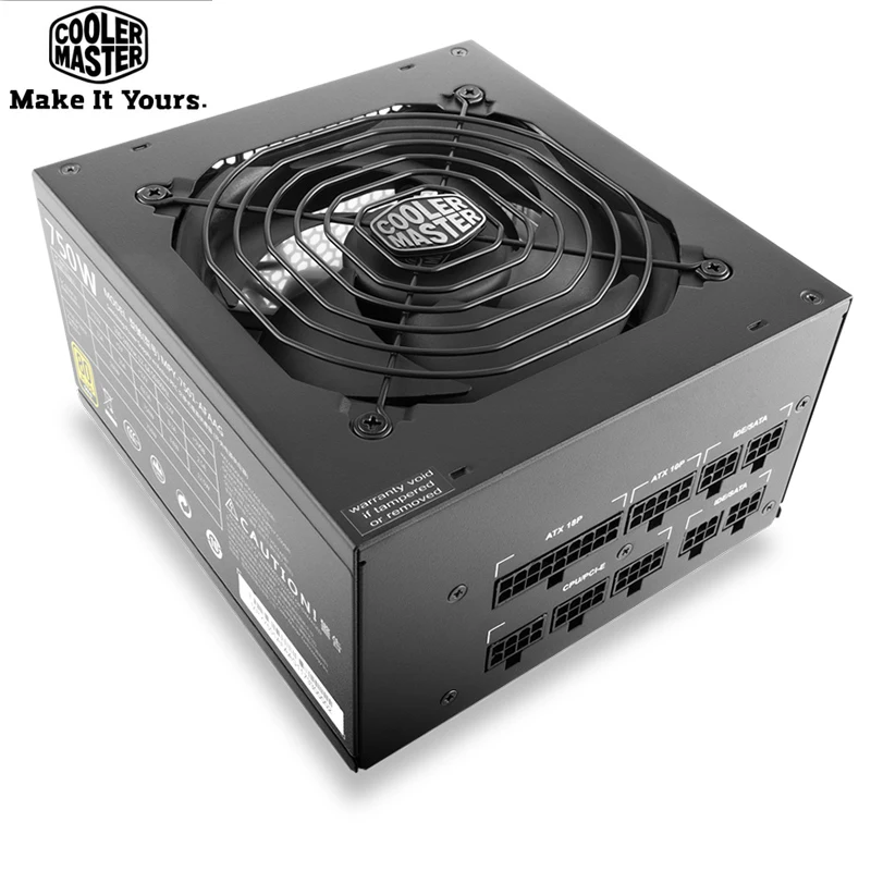 Cooler Master, полный модуль, компьютерный источник питания, номинальная мощность 750 Вт, 750 Вт, 12 см, тихий вентилятор, 12 В, ATX PC PSU GOLD 80 PLUS, для игр и офиса