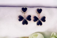 

2018 simulation jewelry small heart-shaped earrings earrings Korean four star with a female fashion jewelry