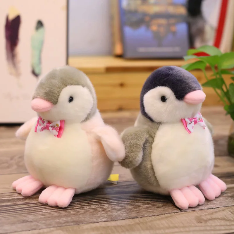 1pc Cute Soft Penguin Plush Toys Big Stuffed Cartoon Animal Doll Bow