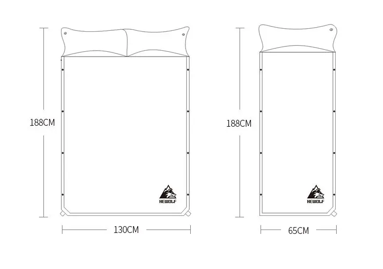 Hewolf 3 человек толщиной 5 см Автоматический надувной матрас пляжные подушки влагозащитный Pad Hking Пикник автомобиль открытый туристические