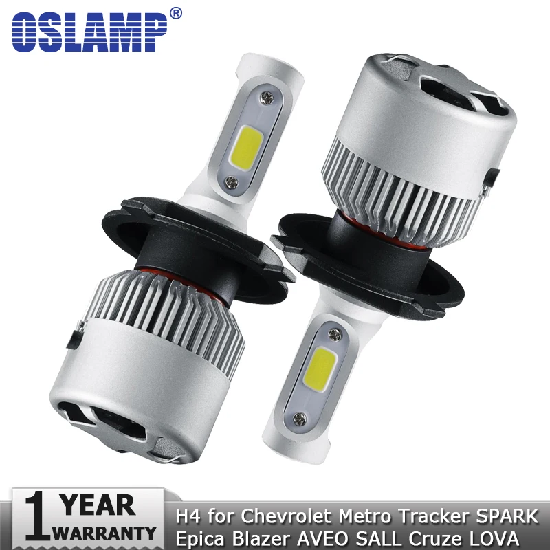 Oslamp H4 Hi Lo автомобиля светодиодный лампы 72 W 8000lm авто фары для Шевроле метро трекер