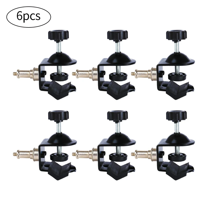 

Copper Head 6 pcs Heavy Duty C Clip U Clamp Type Photo Studio Light With Stand 1/4 Screw For Camera Studio Flash