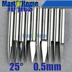 

Argedo 10pcs New Carbide PCB CNC Engraving Machine Router V Bits 25 Degree 0.5mm Free Shipping #SM453 @CF