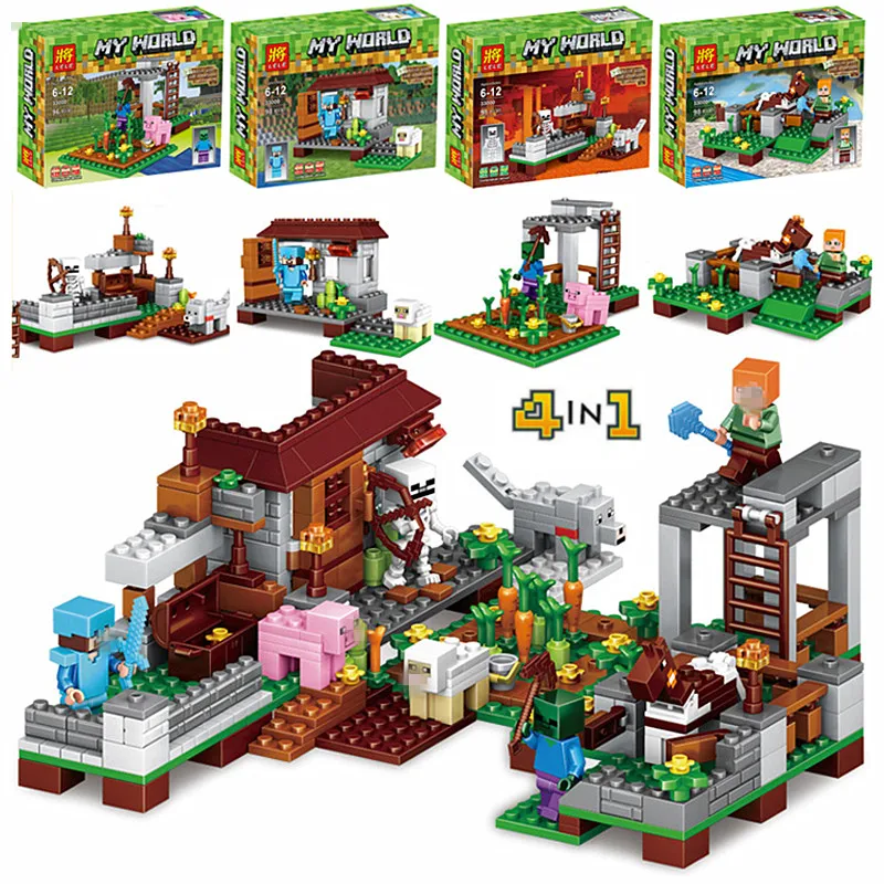 

390pcs Model Building kits Brinquedos set Figures Toys Sword Espada Compatible with Legoings For boys/girls 4Pcs/set