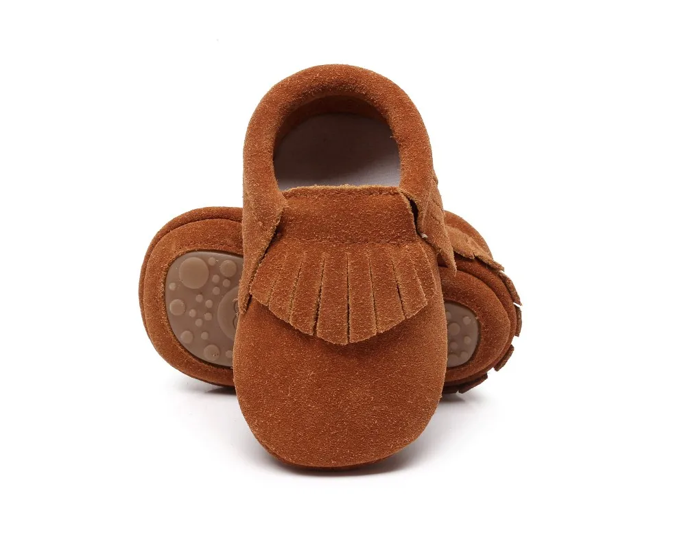 Лидер продаж натуральная замша детские мокасины обувь бахрома из твердой резины подошва детская обувь Впервые Уокер малышей детские сапоги