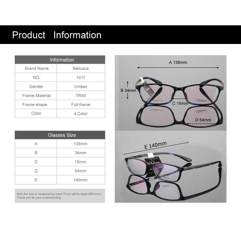 Bellcaca TR90, оправа для очков, очки для мужчин и женщин, компьютерные оптические очки, близорукость для мужчин, прозрачные линзы, lunette BC033
