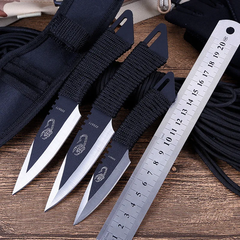3 шт. нож для выживания на открытом воздухе титановый cuchillo Военная охота с фиксированным лезвием карманный нож для кемпинга инструменты с оболочкой