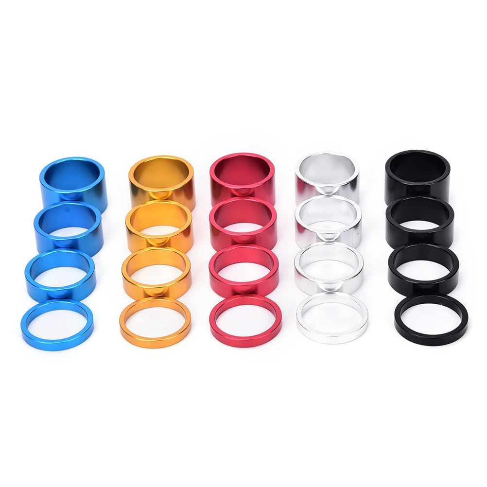 4pcs 5-20mm Bike Fork Washer Stem Spacers Aluminum Alloy Bicycle Headset Washer Raise Handlebar