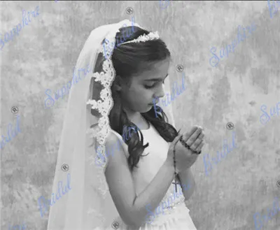 Сапфировые Свадебные реальные фотографии, однослойная винтажная кружевная Фата для невесты, вуаль duvak de mariee, белая и слоновая кость, свадебная фата