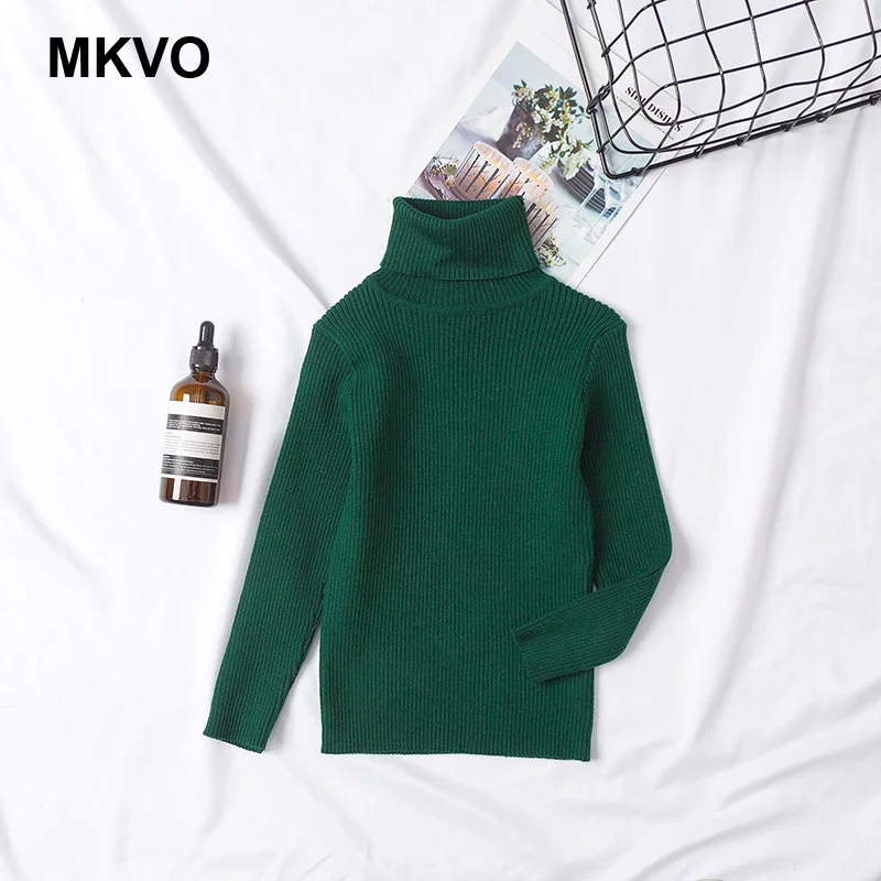 

Korean autumn and winter Baby Girls Winter Turtleneck Sweater Clothing fashion knit cotton candy color children's sweater