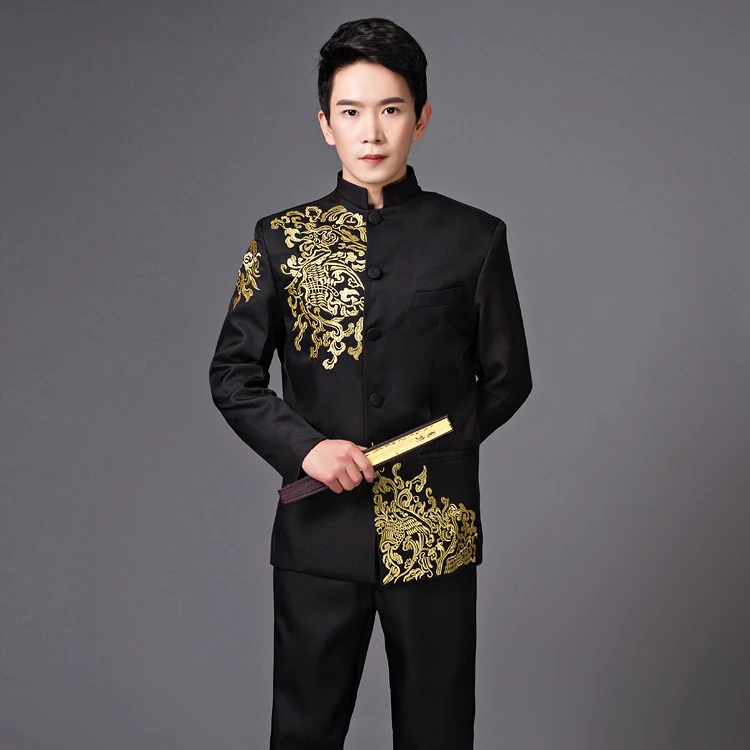 gold and black outfit men's