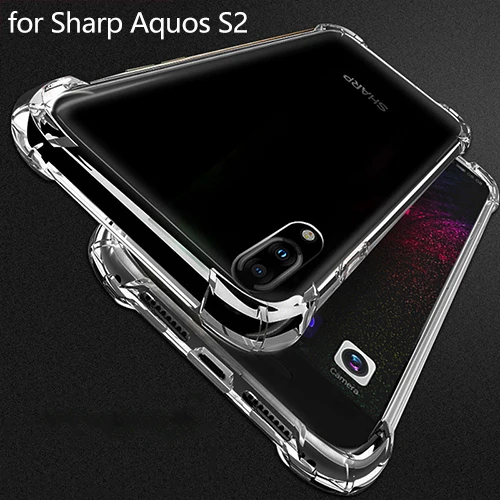 Ударопрочный бампер прозрачный силиконовый чехол для телефона Sharp Aquos S3 High case S2 TPU прозрачная Защита задняя бухта Взрывозащищенная - Цвет: for Sharp Aquos S2