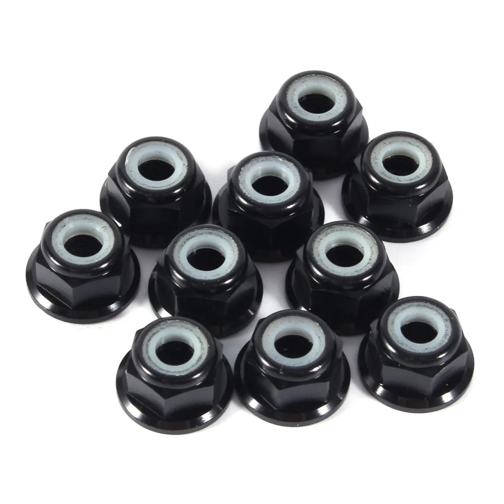

10Pcs/Set M4 Aluminum Flanged Nylon Lock Nut Blue/Red/Gold/Black Insert Self-Lock Nuts High Quality New Arrival 2018