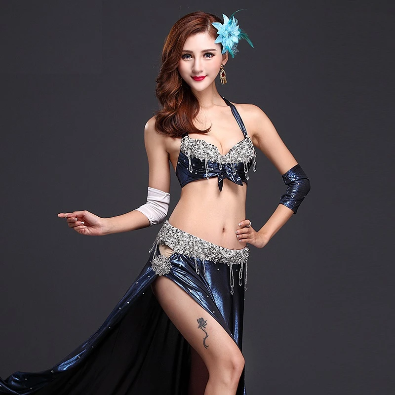 エレガントなオリエンタルベリーダンスドレス3ピースブラジャー ベルト スカートプロフェッショナルステージパフォーマンスベリーダンス衣装女性ダンス着用 Belly Dance Costumes Bellydance Dressdance Wear Aliexpress