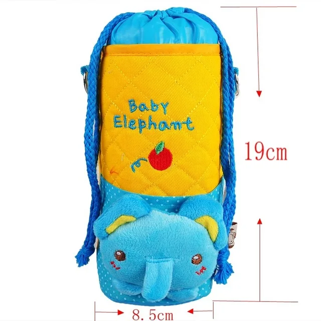 Детская Спортивная бутылка для воды с чехлом, изолированная сумка, сумка, держатель, рукав, подходит для 300 мл/350 мл, бутылка для воды, сумка - Цвет: Blue Elephant
