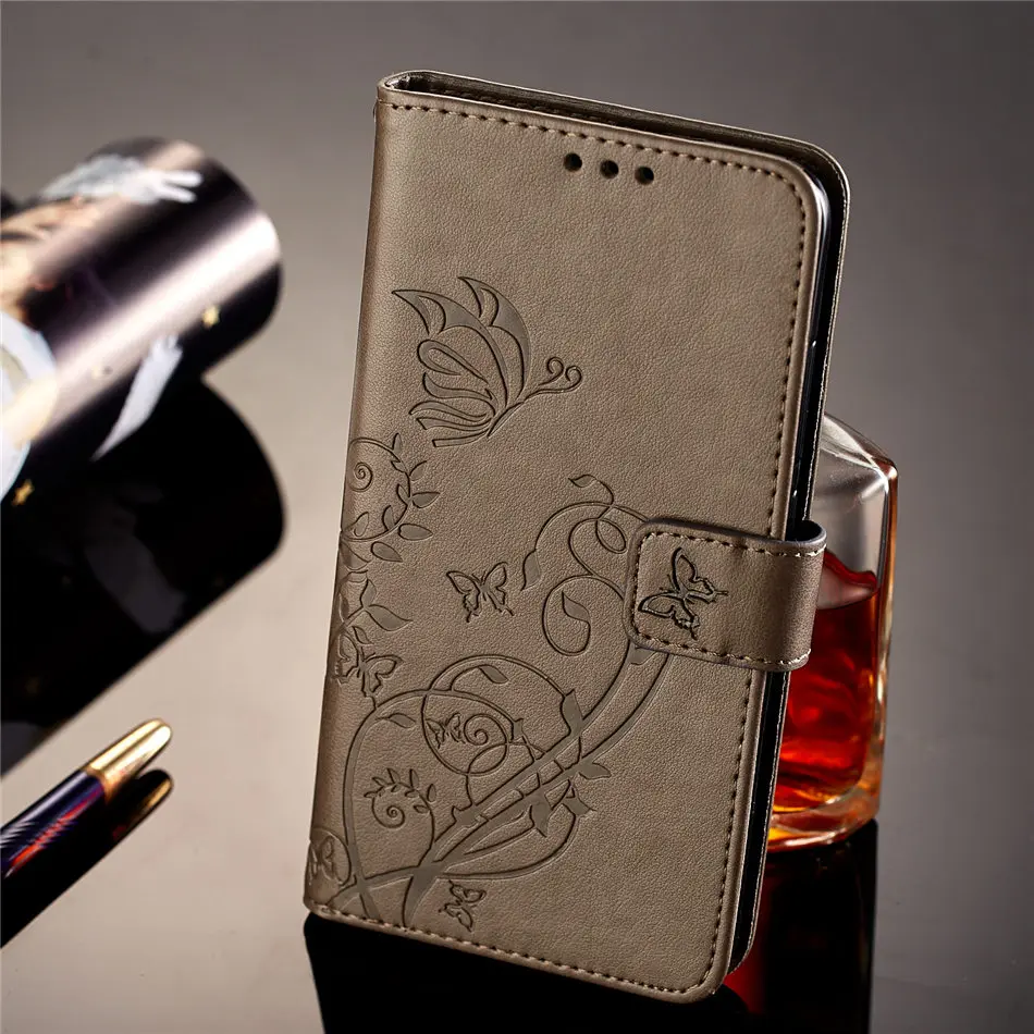 

Case For Samsung Galaxy A3 A5 2016 j3 j5 2017 2015 S6 Edge S5 Mini Plain Business Card Slot Phone Cover Flower Butterfly P03E