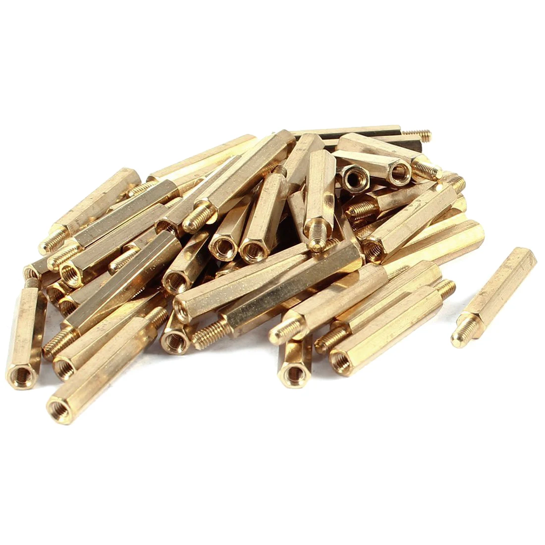 50pcs Brass Hex Standoff Spacer Screw Female to Male 25mm+6mm M3 3mmin