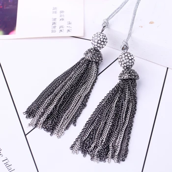 

Luxury Multi-layer Simulated Pearl Shiny Crystals Tassel Pendant Necklace Large Fashion Jewelry Gift Accessories