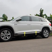 Per Skoda Kodiaq 2017-2018 In Acciaio Inox Porta Esterna Del Corpo Modanatura di Copertura Decorazione Assetto 4 pcs Car Styling accessori!