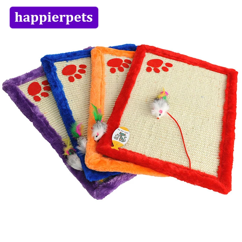 Creative Cats Scratch Board with Feather Mouse Funny Cats Sisal Edge