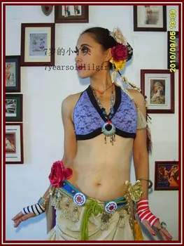 

Lace Tribal Belly Dance bra Top halter neck top, gothic top Gypsy Bohemian top DJ12