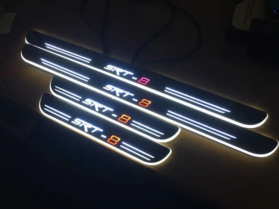 COOL custom made acrylic LED light Illuminated Door Sill Scuff Plate