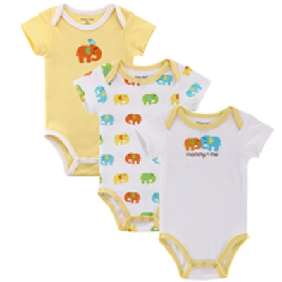 3pcs/lot Baby Rompers Новорожденные Rompers с коротким рукавом Хлопок Baby Boy Девушка Rompers Одежда для новорожденных - Цвет: 3075125