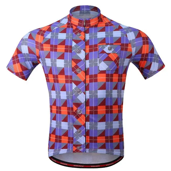 Wolfbike Мужская одежда для велоспорта из дышащего Джерси с коротким рукавом, спортивная одежда для улицы, топы для Mtb велосипеда, противопотные футболки, велосипедная одежда - Цвет: Синий