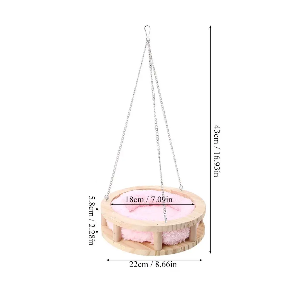 Гамак для домашних животных из натурального дерева, подвеска для хомяка, кровать для маленьких животных, теплый домик для белки, шиншиллы, домик для домашних животных(случайный цвет