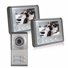 2 Apartment Video Door Phone wired Video Intercom Doorbell camera System 700 TVLine IR Camera zinc alloy case for 2 Families