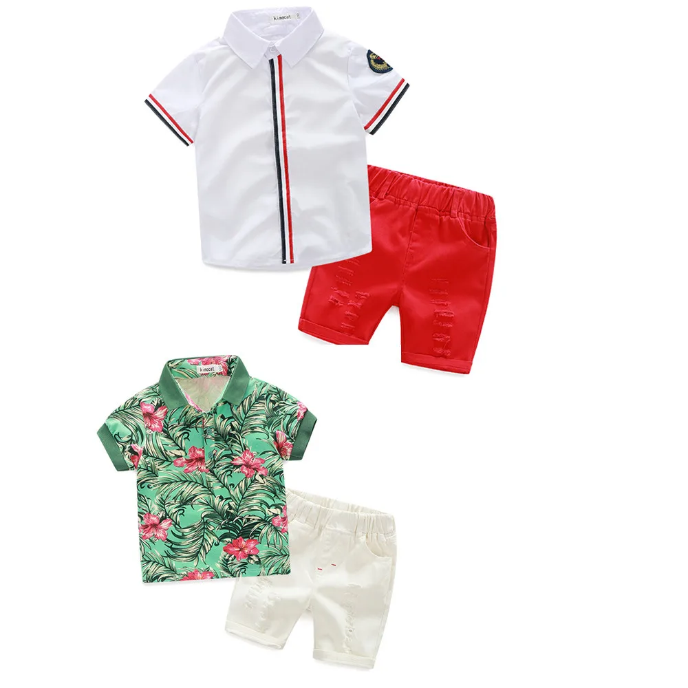2 цвета, крутой комплект летней детской одежды, 1 комплект футболки для маленьких мальчиков+ шорты, штаны,, ST27