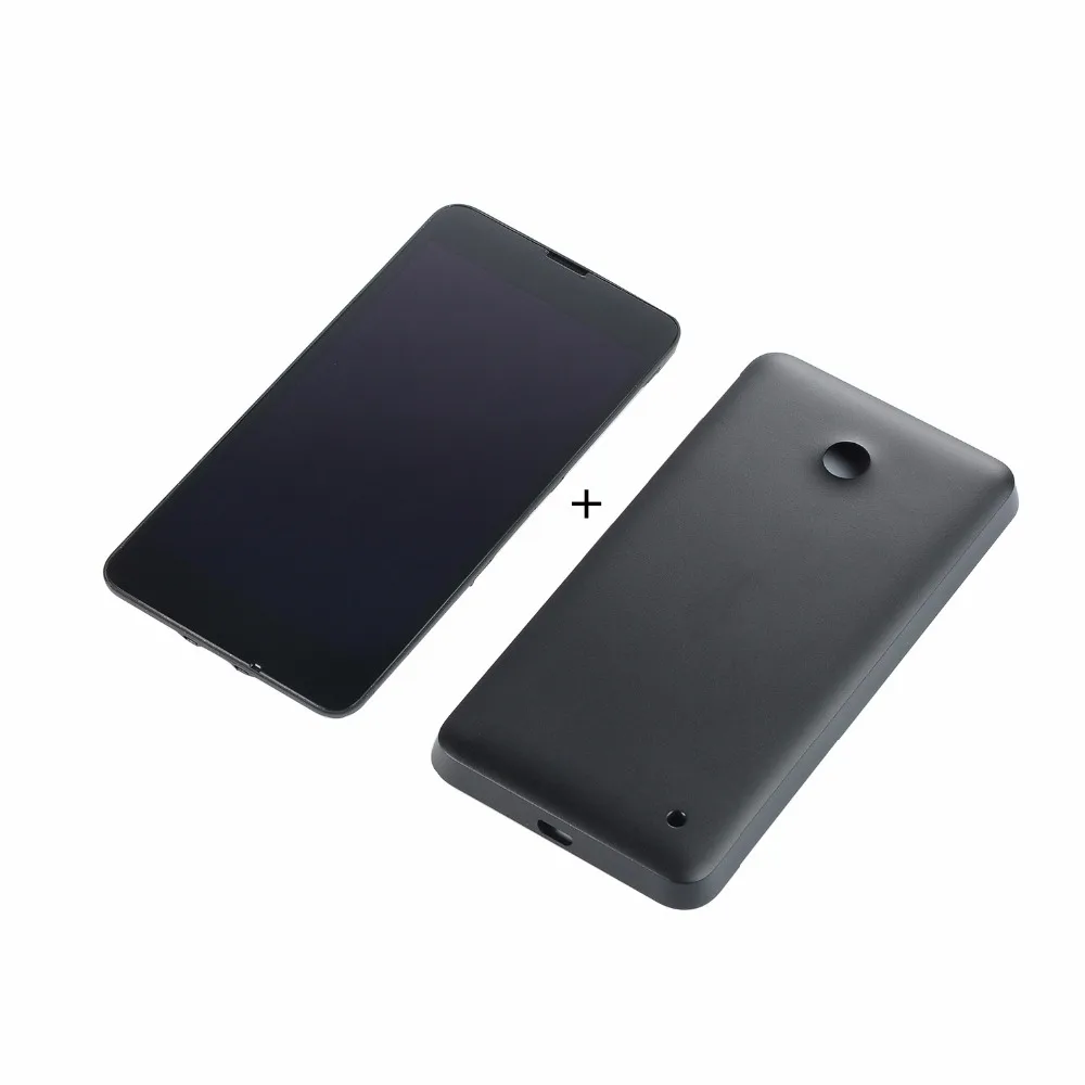 Дешево Для Nokia Lumia 630 635 RM 977 RM 978 ЖК дисплей сенсорный экран дигитайзер + задняя крышка батареи с кнопками громкости питания