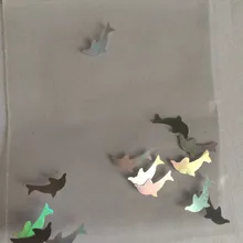 Милые устойчив к растворителям в форме дельфина серебряные голографические блестки ногтей наклейки на ногти милые украшения ногтей